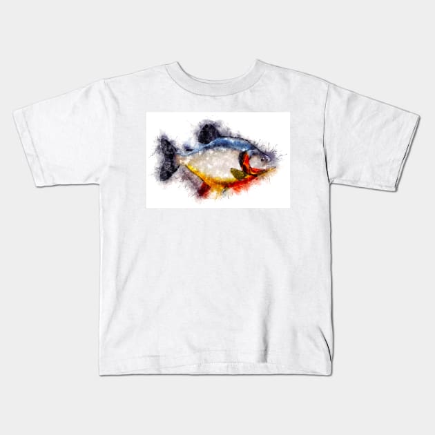 Red Bellied PIRANHA Watercolor Art for the Fishing Lovers and Anglers / Gifts for Fisherman Kids T-Shirt by Naumovski